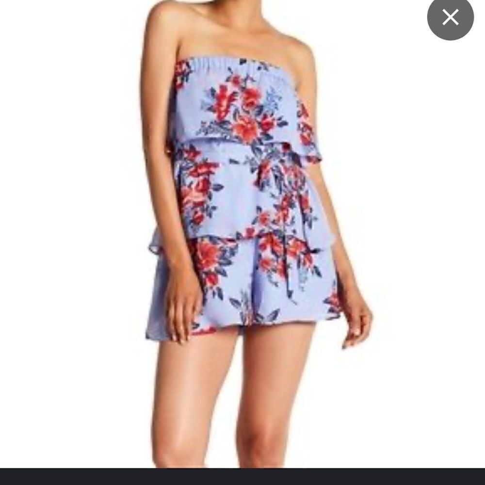 Parker Blue Shioban Strapless Printed Romper
